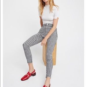 Free people gingham skinny jeans